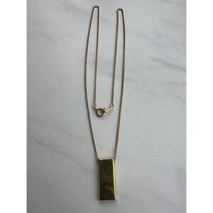 South African Gold Company Gold Bar Pendant Necklace ZA 5127 Curb Chain
